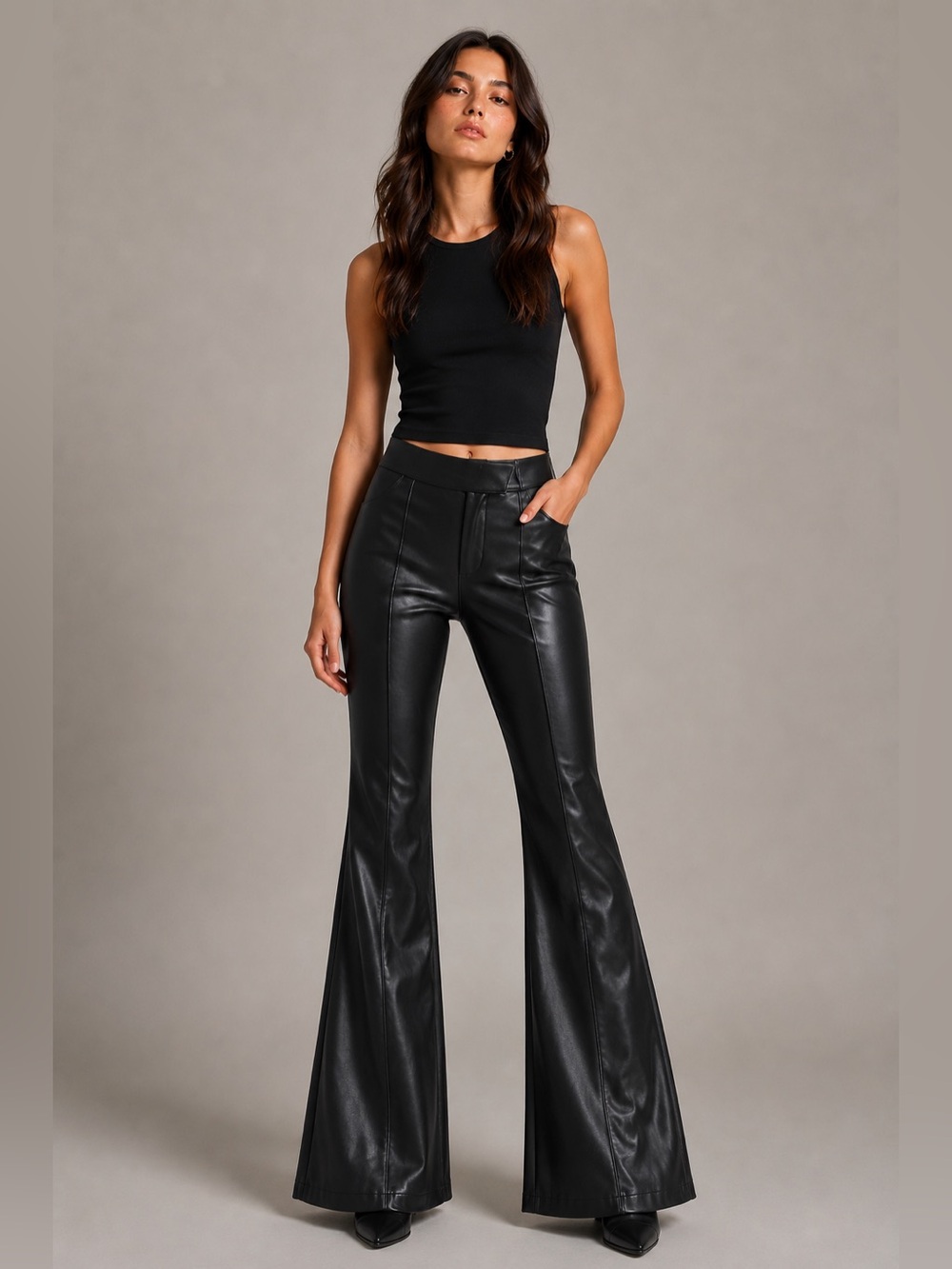 7 For All Mankind Faux Leather Bootcut Pants/ Size Small